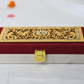 Premium Multipurpose Shagun Gift Box For Cash, Jewelery, Sagan Gifting, For Wedding, Material - Wood, Colour - Red