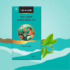 TE-A-ME Mint, Lemon & Ginger Revive Green Tea - 100 Tea Bags | Boosts Immunity & Metabolism - 100% Natural Ingredients
