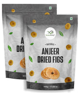 Natural Dried Figs Afghani Anjeer By GreenFinity 1kg, (500gm*2) Each | Natural Sweet Flavor Anjeer Dry Fruits Anjeer | 17.6 Ounce Each