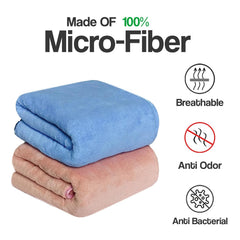 Urbanleaf Microfiber Large Bath Towel Quick Dry Super Absorbent Bath Towel | Towel For Bath, Travel, Gym, Beach, Pool & Yoga (Peach & Blue)