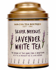 San-Cha Silver Needles Lavender White Tea - 75gm, 2.6 Ounce | Stress Relief & Cleansing, Supports Calmness - Low Caffeine, Richest In Antioxidants