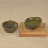 Studio Pottery Ceramic Leaf Shaped Dip Bowls Set Of 2 - 40ml Each, Chocolate Brown | Chutney Bowls - Ketchup Bowls
