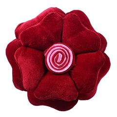 Rose Flower Shaped Pair Cushion Pillow, Soft & Decorative Cushions, Red -16 Inch | For Living Room, Bed, Sofa, Seating Area | Furniture Cushion, Washable, Perfect For Home Décor