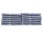 Caslino Small Cotton Face Towels 1200 Gsm | Soft & Absorbent Towel For Women & Men - Steel Grey (Pack Of 12)
