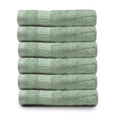 Mush Bamboo Hand Towels 600 Gsm | 100% Bamboo Gym Towel For Men & Women Workout Ultra Soft, Absorbent & Quick Dry Towel (Green)- Set Of 6