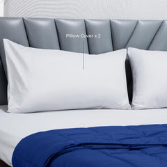 Super Soft Microfiber Solid Bedsheet With 2 Pillow Cover - Double Size 90 X 100 Inches, Ash Grey | Ideal For House, Guest House, Hotel - Easy To Maintain & Machine Washable