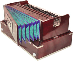 Musical Instrument Harmonium With Cover - 9 Stopper, Churidar Bellow, 42 Key, Two Reeds (Bass-Male), 3 1/2 Octave | Handmade Instrument