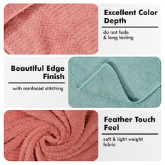 Urbanleaf Microfiber Large Bath Towel 1kg | Quick Dry Super Absorbent Bath Towel For Men & Women | Pack Of 2 (Light Green & Coral)