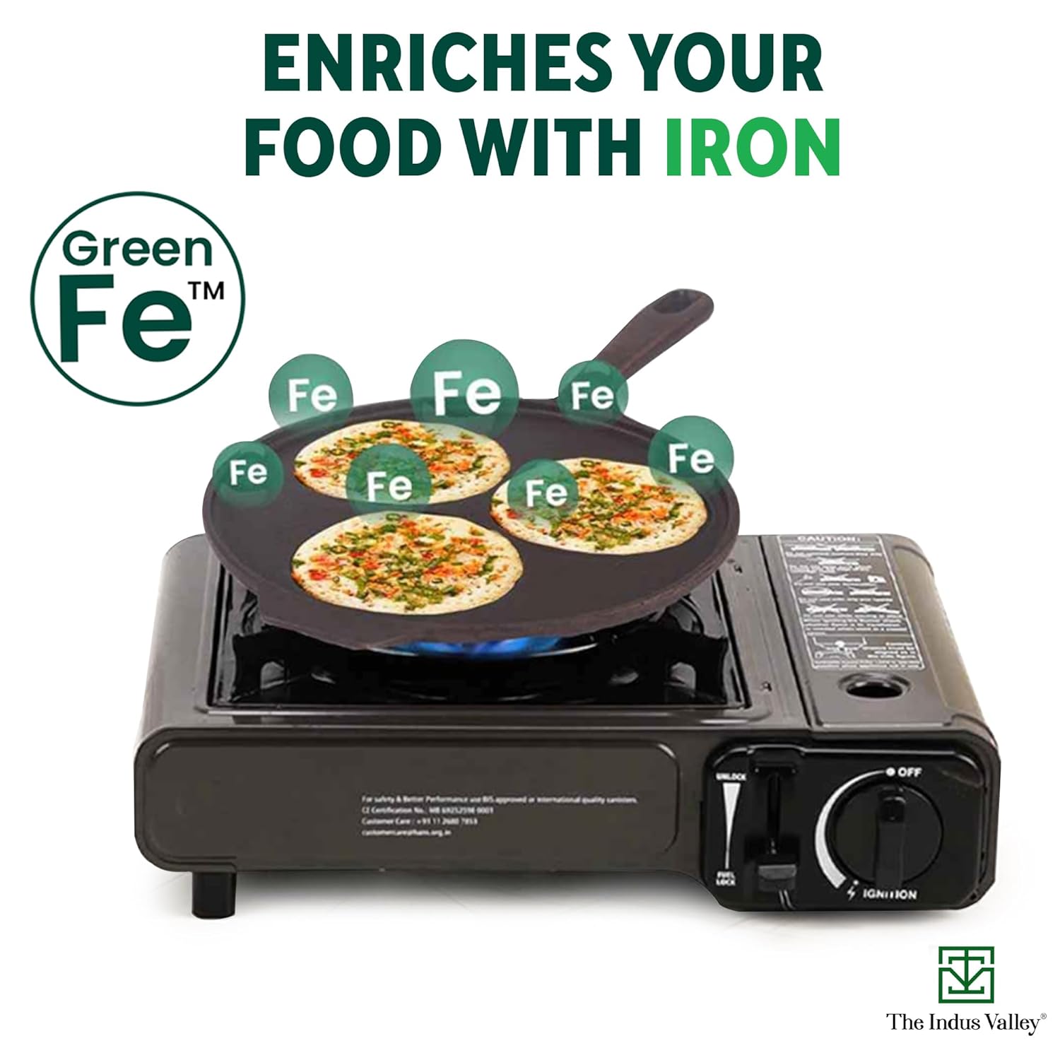 Pre-Seasoned Black Cast Iron Uttapam Tawa - 3 Pit, 23cm, 9 Inch, 1.6 Kg | Induction Friendly, Naturally Nonstick, 100% Pure & Toxin-Free, No Chemical Coating Pre-Seasoned Black Cast Iron Uttapam Tawa - 3 Pit, 23cm, 9 Inch, 1.6 Kg | Induction Friendly, Naturally Nonstick, 100% Pure & Toxin-Free, No Chemical Coating