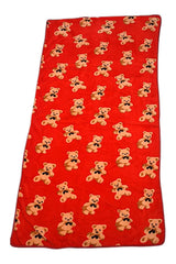 Microfiber Teddy Printed Bath Towel 400 Gsm | Absorbent Super Soft & Comfortable Quick Drying Bathing Towel (Red)