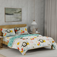 Double Bed Blanket With Cotton Double Bedsheet With 2 Pillow Covers - 88 X 100 Inches, Multicolor | Breathable, Fade Resistant, Soft Light-Weight | Child Bedroom Decor