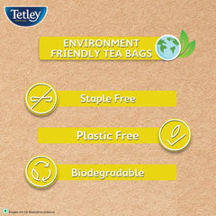 Tetley Lemon Twist Flavoured Refreshing Tea - 50 Tea Bags | Environment Friendly Tea Bags - Plastic Free, Biodegradable, Staple Free