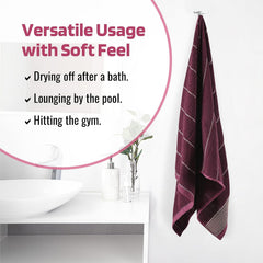 Kuber Industries Soft Cotton Bathing Towel 2700 Gsm | Resistant Bath Towels (Maroon & Dark Blue) - Pack Of 6