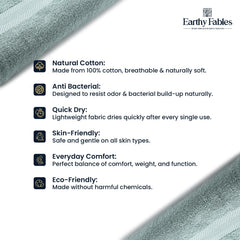 Earthy Fables Airlux Bath Towel 500 Gsm | Pure Carded Cotton, Soft, Absorbent, Quick Dry & Skin-Friendly Towel (Seafoam)
