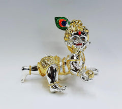 Laddu Gopal Idol, Gold & Silver Plated | Bal Gopal Idol, Synthetic Resin, Idol, Traditional Style, Two Tone, Handmade, Special Occasions, Makhan Chor Idol