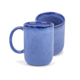 Large Ceramic Coffee Mug Set Of 2 - Blue Reactive, 400ml Each | Ceramic Tall Curvy Mug With Glossy Finish - Stoneware Mug For Coffee | Ceramic Coffee Mug - Microwave Safe & Dishwasher Safe