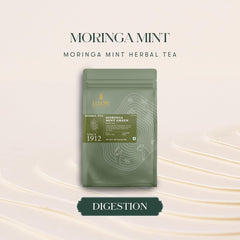 Luxmi Estates Moringa Mint Green Herbal Tea - 100gm, 3.5 Ounce, 50 Tea Bags | USDA Certified Organic Green Tea Powder - Caffeine Free Herbal Tea | Rich In Antioxidants, Additives Free
