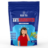 Blue Tea Caffeine Free Anti Hangover Herbal Tea - 50 Pyramid Tea Bags In Zip Lock Pack | Super Antioxidant - Gluten Free, Non-GMO, Zero Sugar, 100% Vegan