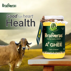 Natural Premium A2 Cow Ghee By Brahmras | Rich In Vitamins Using Traditional Bilona Method Cow Ghee Good For Baking & Frying | (1 Litr) 33.8 Ounce | Jar Pack