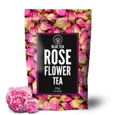 Blue Tea Rose Flower Herbal Tea - 50gm, 1.7 Ounce, 50 Cups | Flower Based, Caffeine Free, Non-GMO - Beautiful Hair & Skin, Rich Vitamin-C | Zipper Packaging