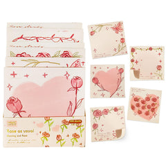 Morning & Rose Sticky Notes –200 Sheets Kawaii Memo Pads | Notes For Study, Writing, Planning