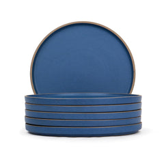 Ceramic Dinner Plates Set Of 6 Pieces, Blue | Ceramic Plates Set With Matte Finish - Premium Stoneware | Ceramic Dinner Plates - Japandi Dinner Plates