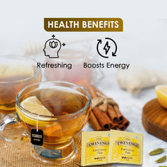 Twinings English Classics Earl Grey Tea - 20gm, 0.7 Ounce, 10 Envelope Tea Bags | Mild & Refreshing Flavor Black Tea - Light Strength Premium Black Tea, Caffeine Free