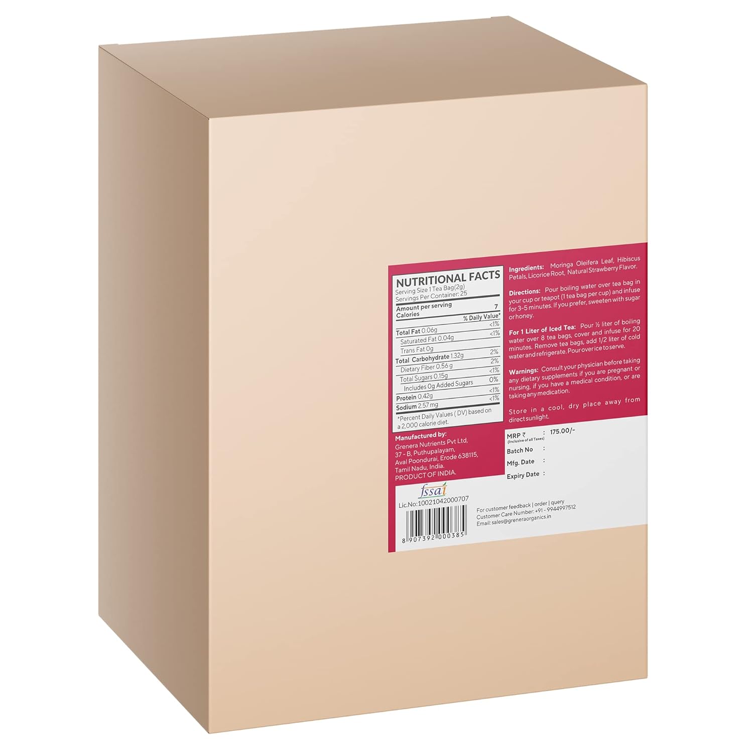 Grenera Moringa Strawberry Infusion Tea - 25 Tea Bags | Herbal Dietary Supplement - Caffeine Free, Non-GMO, Gluten Free, Staple Free Grenera Moringa Strawberry Infusion Tea - 25 Tea Bags | Herbal Dietary Supplement - Caffeine Free, Non-GMO, Gluten Free, Staple Free
