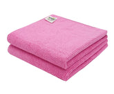 Softspun Microfiber Cleaning Cloths Towel Set 300 Gsm | Highly Absorbent Lint And Streak Free Multi-Purpose Wash Cloth For Kitchen, Car, Stainless (2 Pcs)- Pink
