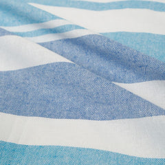 210 TC Double Bedsheet With Two Pillow Cover - Queen Size 90 X 100 Inches, White & Blue | Handloom Cotton Bedsheets For Double Bed | All Season Comfort