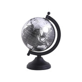 World Globe With Sturdy Metal Stand (Not Plastic) Desktop Globe For Home, Desk Table Office Decor - Book Shelf Decor Globe, 5 Inch, Metallic Black, Pack Of 1