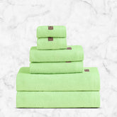 Spread Spain Bamboo Towel Bath, Hand & Face Towel 1950 Gsm | High Absorbent Super Soft | Hotel Spa Decorative Bathroom Towels | Lime (Set Of 6)