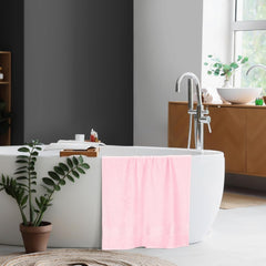 Boutiquo 100% Cotton Bath Towel 500 Gsm | Compact Quick Dry Lightweight Soft & Highly Absorbent Large Size Bath Towel - Pink
