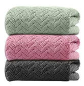 Maxoshine Microfiber Bath Towels Large Size-Super Soft Coral Fleece Bathing Towel With Hook Quick Dry Super Absorbent-Bath Towel For Men & Women (Green/Pink/Grey, Pack Of 3)