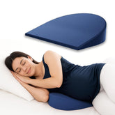 Memory Foam Maternity Wedge Pillow For Belly & Back Support, Navy Blue Color | Pregnancy Pillow For Pregnant Women, Soft Support For Baby Bump | Portable, Premium Velvet Cover