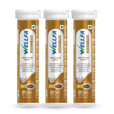 Wellfa Digesti Pro Tablets Multi Enzymes, Cumin Extract, Improves Digestion, Relief From Gas, Bloating & Heartburn Resolves Indigestion | Jeera - 20 Effervescent Tablets, 50gm 0.1lbs Each Pack Of 3