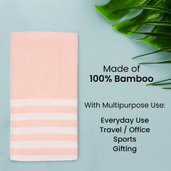 Mush Bamboo Turkish Hand Towels 250 Gsm | 100% Bamboo Gym Towel For Men & Women | Ultra Soft, Absorbent & Quick Dry Towel | Peach & Ice Melt (Set Of 2)