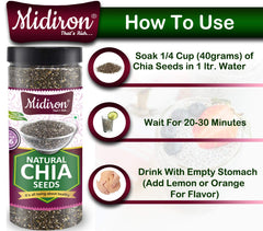 Midiron Raw Chia Seed For Weight Management Chia Whole Seeds For Weight Loss With Omega 3, Protein & Fiber, Natural Chia Seed Edible, Diet Snacks, Immunity Booster | 700gm 1.5lbs Each Pack Of 2