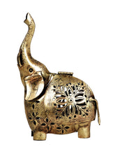ELEPHANT SHOWPIECE STATUE IRON TEA LIGHT CANDLE HOLDER LANTERN STAND CANDLE