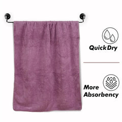 Urbanleaf Microfiber Large Bath Towel 606 Gsm | Quick Dry Super Absorbent - Bath Towel For Men & Women | Blue & Purple | 400 Tc | Pack Of 2