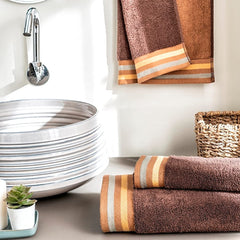 Ddecor Cotton Hand Towel 400gsm (Brown)- Pack Of 2