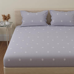 King Size For Bedsheet With 2 Pillow Covers (108 X 108 Inches) Seal Grey & White | Ideal For Hotel, House, Guest House | Soft & Comfortable Sleep
