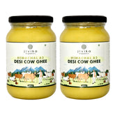 Natural Himachal A2 Desi Cow By Jivika Naturals | Good Source Of Vitamin A & Healthy Desi Ghee Perfect For Bakes Cookies | 1 Litre (500ml * 2) | 33.8 Ounce | Jar Pack