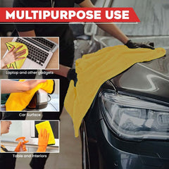 Autofy Multipurpose Microfiber 600 Gsm | Cleaning Towel Microfibre Cloth Highly Absorbent Dust Towels For All Vehicles Bikes Cars Glass Kitchen - Multicolour (Pack Of 3)