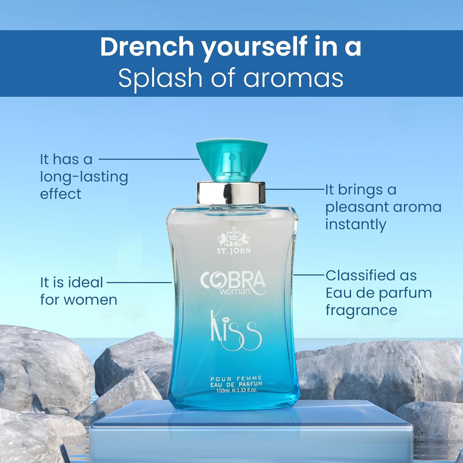 St. John Cobra Kiss Pour Femme Eau De Perfume 200ml 6.7 Fl.oz. | Perfect Gift Set For Girlfriend & Wife | Long Lasting Fragrance St. John Cobra Kiss Pour Femme Eau De Perfume 200ml 6.7 Fl.oz. | Perfect Gift Set For Girlfriend & Wife | Long Lasting Fragrance