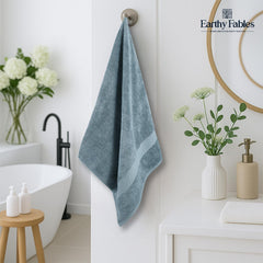 Earthy Fables Premium Bath Towel 600 Gsm | 100% Combed Cotton, Ultra Soft, Quick Dry & Highly Absorbent For Home, Travel & Acne-Prone Skin (Aqua)