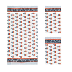 Mafatlal Madhuban Premium Waffle Cotton 1 Bath & 2 Hand Towel 700 Gsm | Hand Printed Quick Dry, Soft & Absorbent Towel (Cranberry) - 3 Pcs