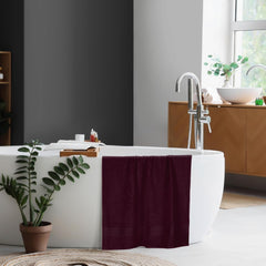 Boutiquo 100% Cotton Bath Towel 500 Gsm | Compact Quick Dry Lightweight Soft & Highly Absorbent Large Size Bath Towel - Burgundy