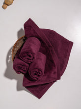 Damensch 100% Cotton Face Towel 600 Gsm | Super Soft Gym For Workout, Ultra Absorbent Towel Quick Dry Face Towel - Midday Maroon (Pack Of 4)