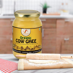 100% Pure Cow Ghee Cow Ghee By Umanac | Traditional Hand Churned Bilona Method Desi Ghee Good For Glowing Skin | (500ml) 16.9 Ounce | Jar Pack
